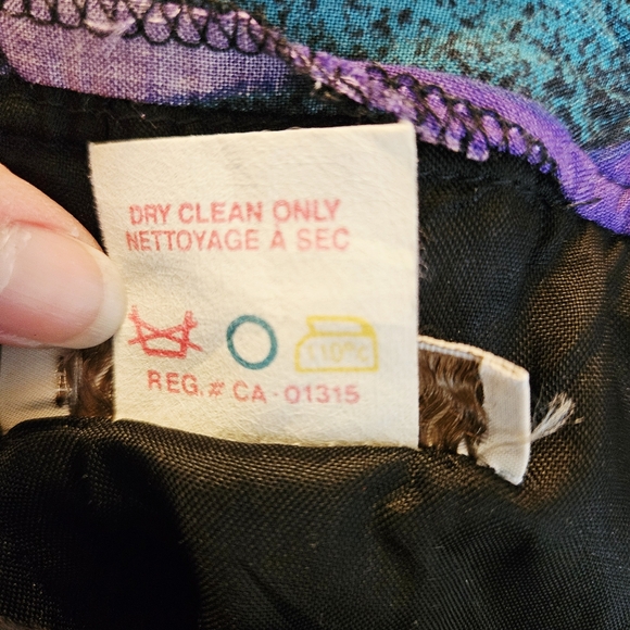 Vintage 80s Flowy Midi Skirt Geometric Print XS/S - Picture 12 of 12